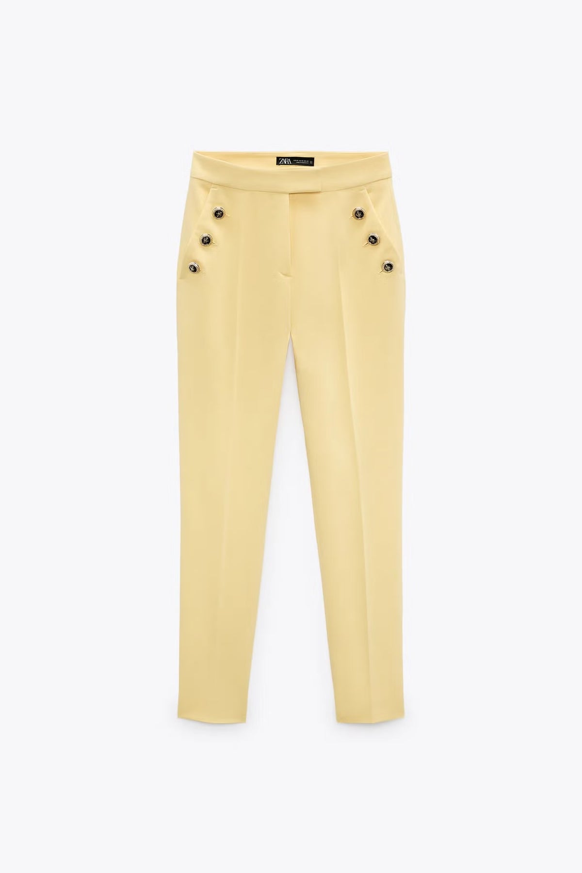 [X6] HIGH-RISE TROUSERS WITH METALLIC BUTTONS