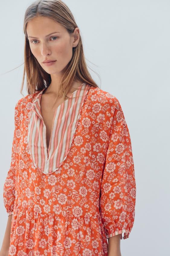 LIMITED EDITION RAMIE FLORAL KAFTAN DRESS & BUCKET HAT