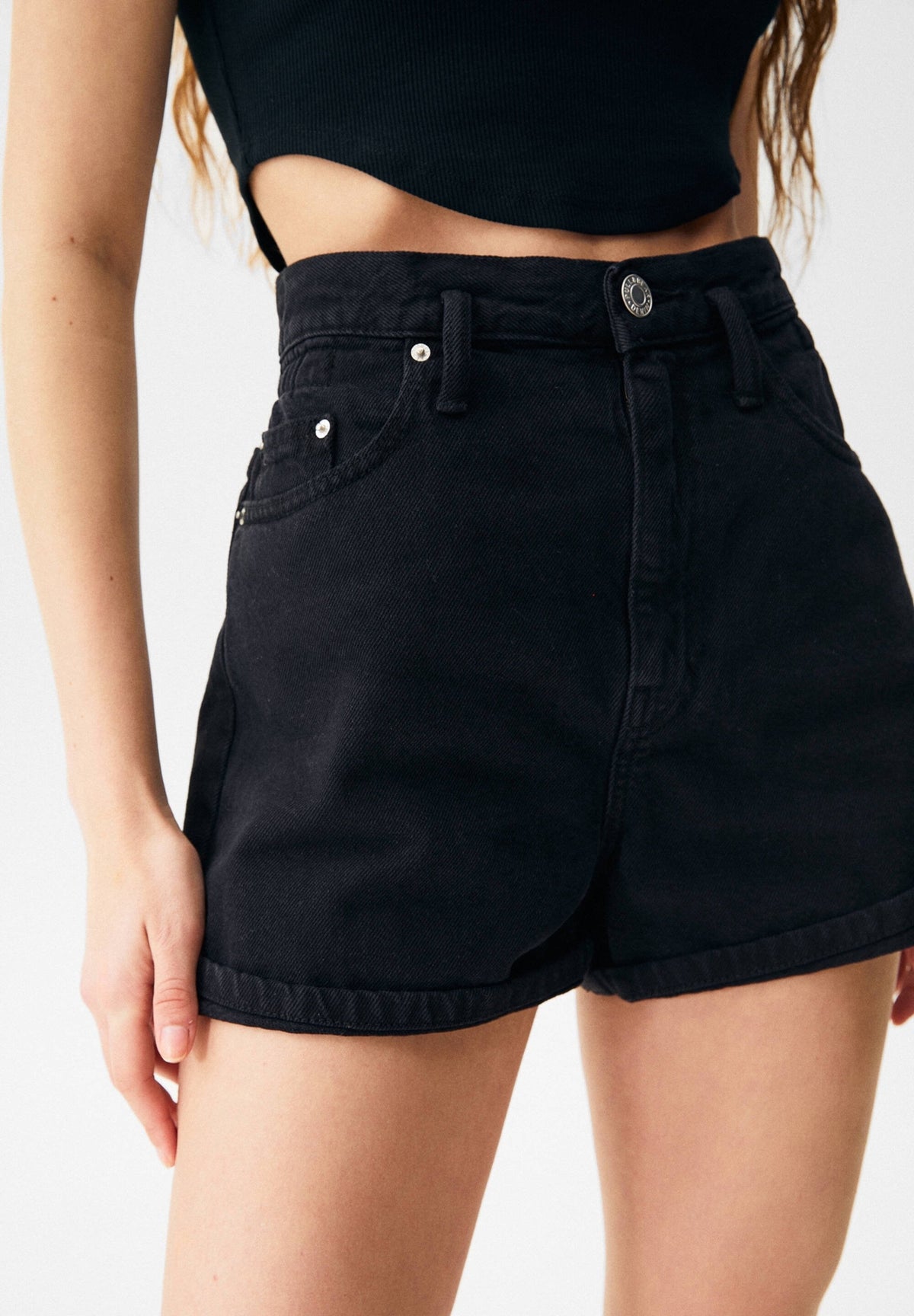 [X5] HIGH-WAIST DENIM SHORTS