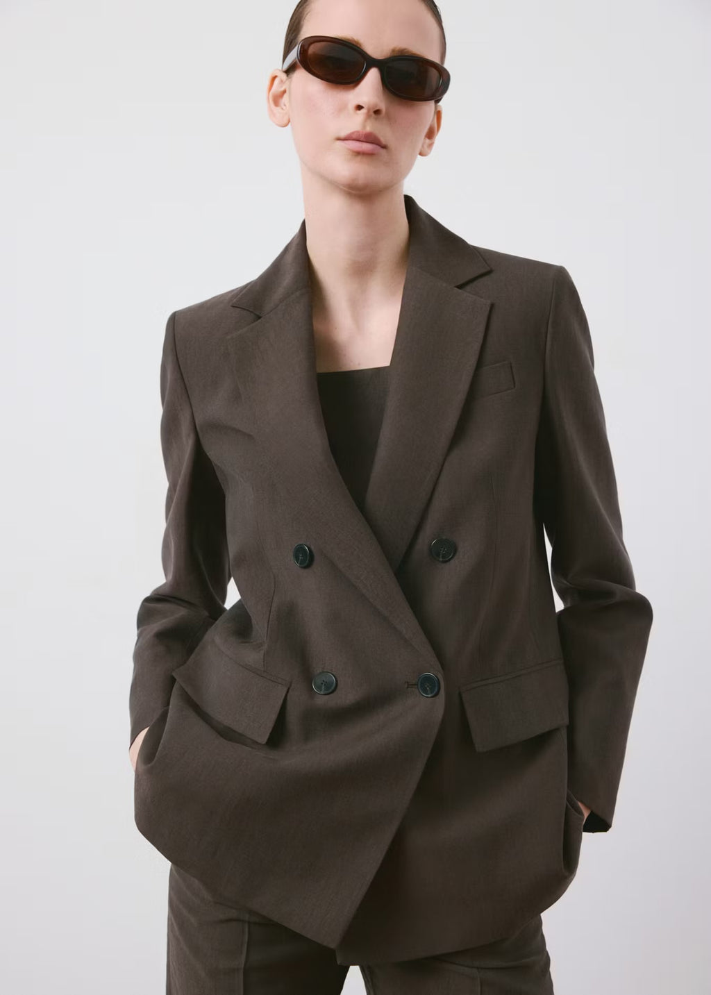 LYOCELL STRAIGHT-CUT SUIT BLAZER