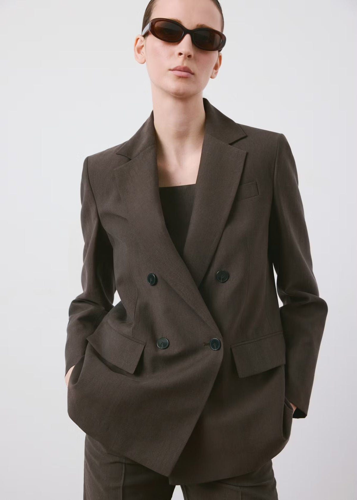 LYOCELL STRAIGHT-CUT SUIT BLAZER