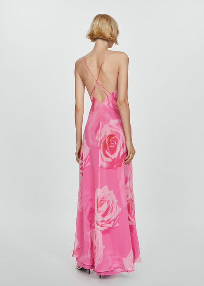 FLORAL DRESS WITH SLIT