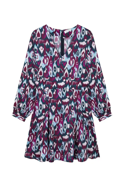 ROBE FLUIDE IMPRIMÉ ETHNIQUE POUR FEMME