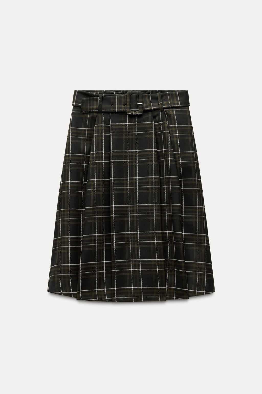 [A4] CHECKERED MIDI SKIRT