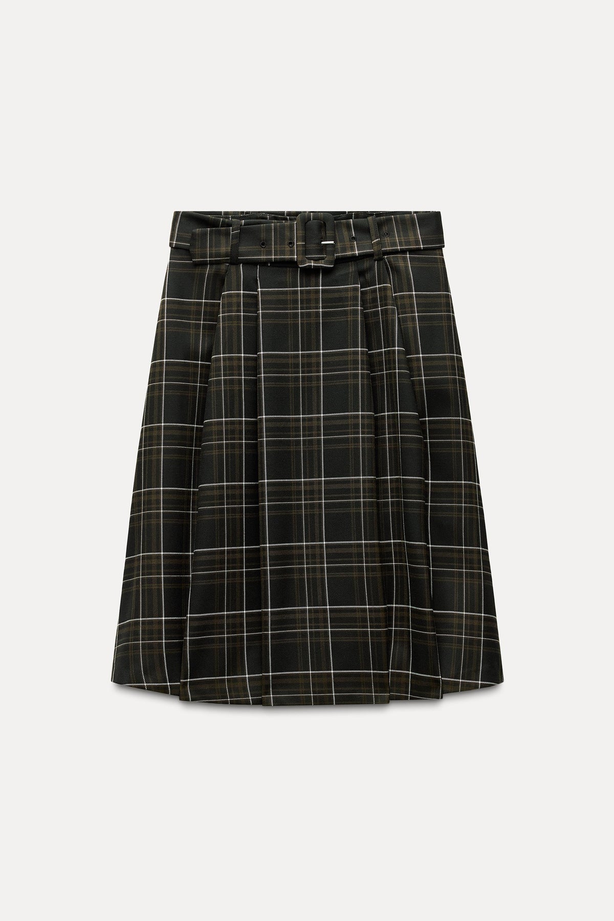 [A4] CHECKERED MIDI SKIRT