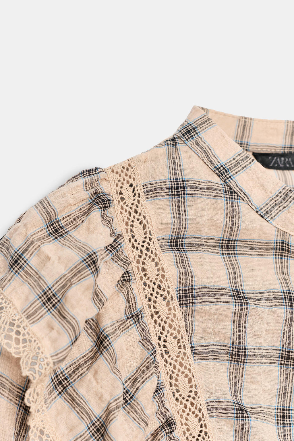 CHECK LACE BLOUSE