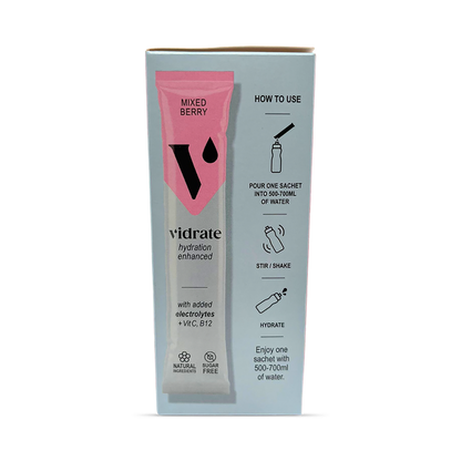 ViDrate Hydration Electrolyte Sachets Mixed Berry - 12 Sachets