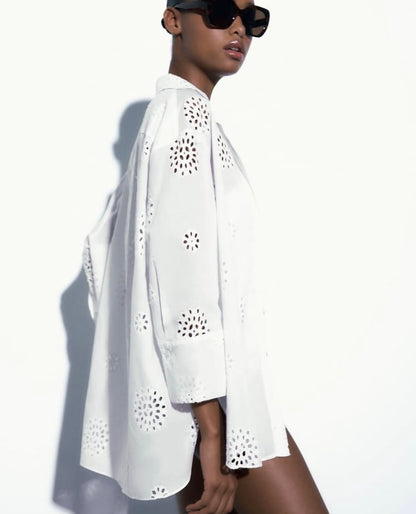 CHEMISE BLANCHE STRUCTURÉE AJOURÉE — EDITION PREMIUM