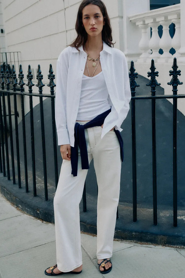 100% COTTON BUTTON-UP SHIRT
