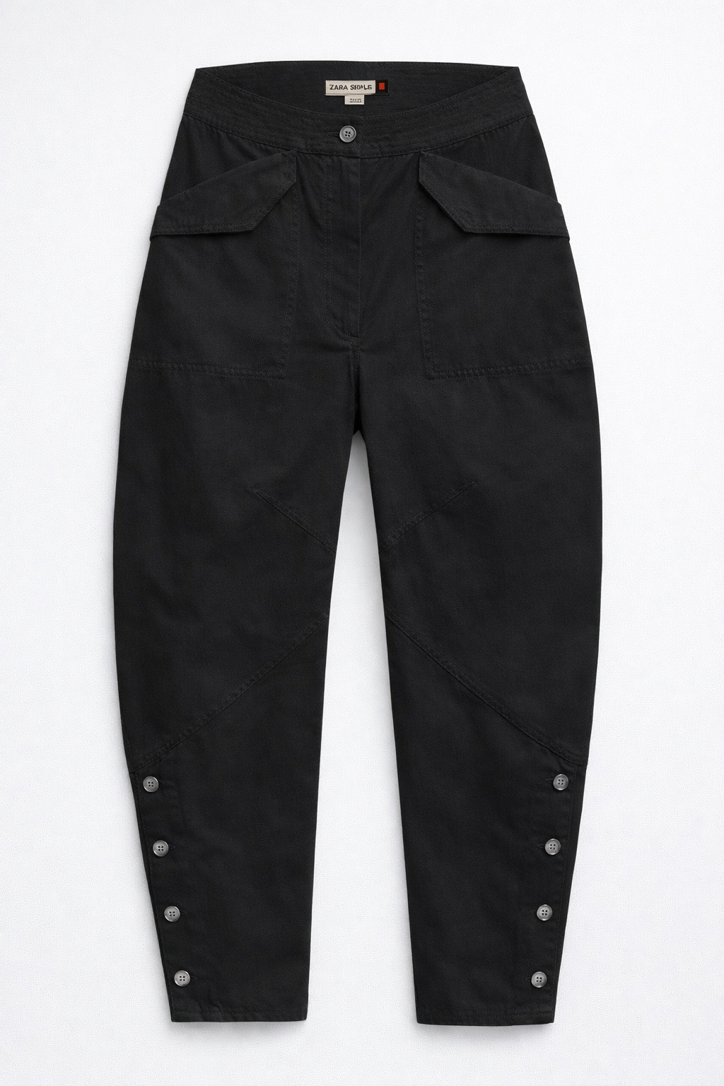 [X5] SRPLS UTILITY BUTTON TROUSERS – BLACK