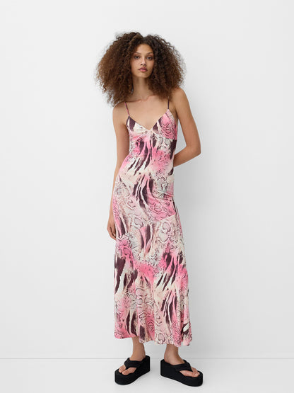 Midi Dress in Pitaya featuring