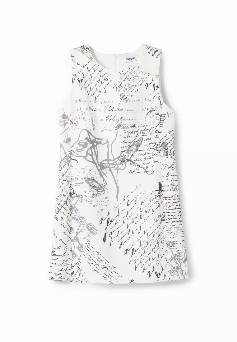 [E5] LETTER PRINT MIDI DRESS