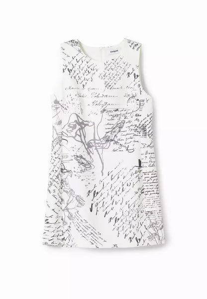 LETTER PRINT MIDI DRESS