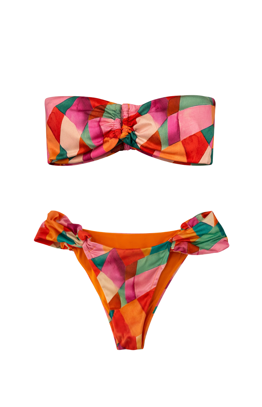 GEOMETRIC BANDEAU BIKINI SET