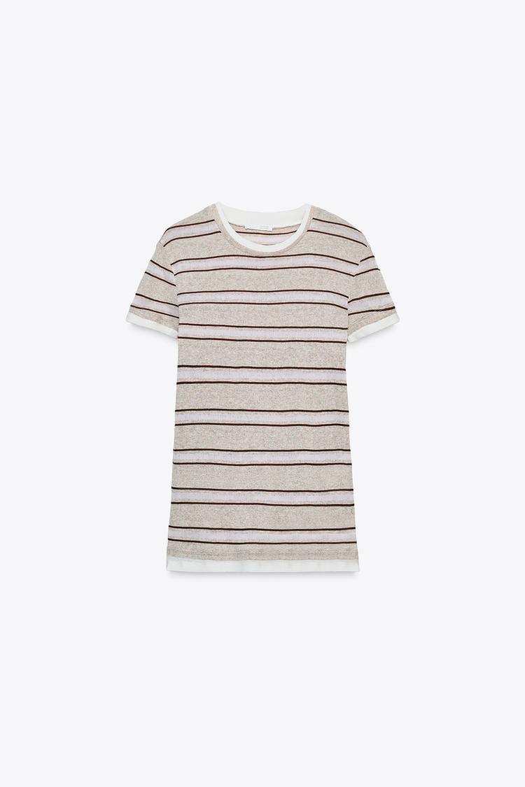 DOUBLE STRIPE CREW NECK T-SHIRT