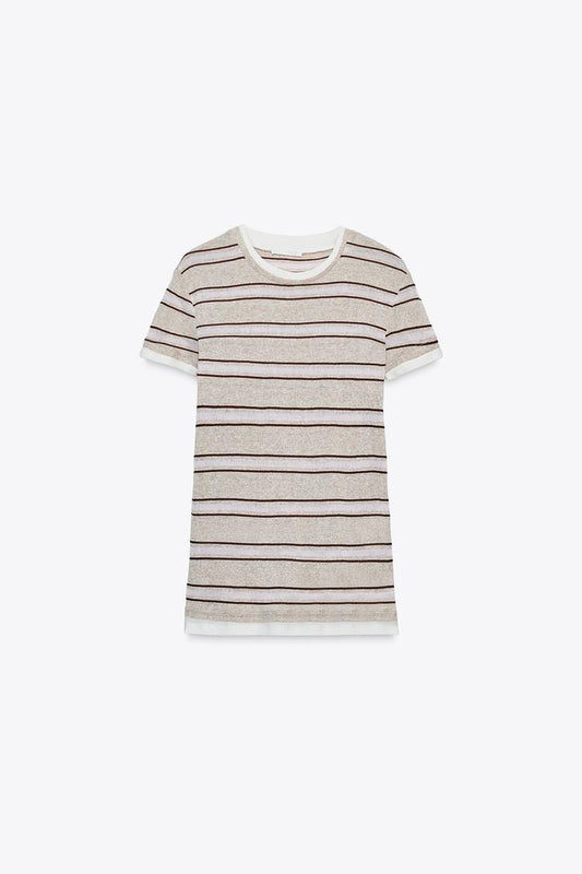 DOUBLE STRIPE CREW NECK T-SHIRT