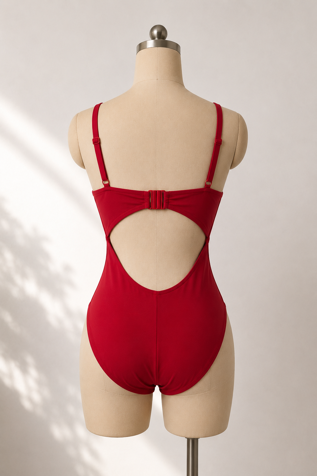 RED CUT-OUT ONE-PIECE SWIMSUIT