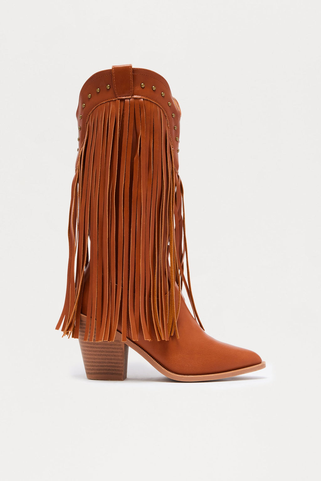 RUNCHER STUDDED FRINGE COWBOY BOOTS