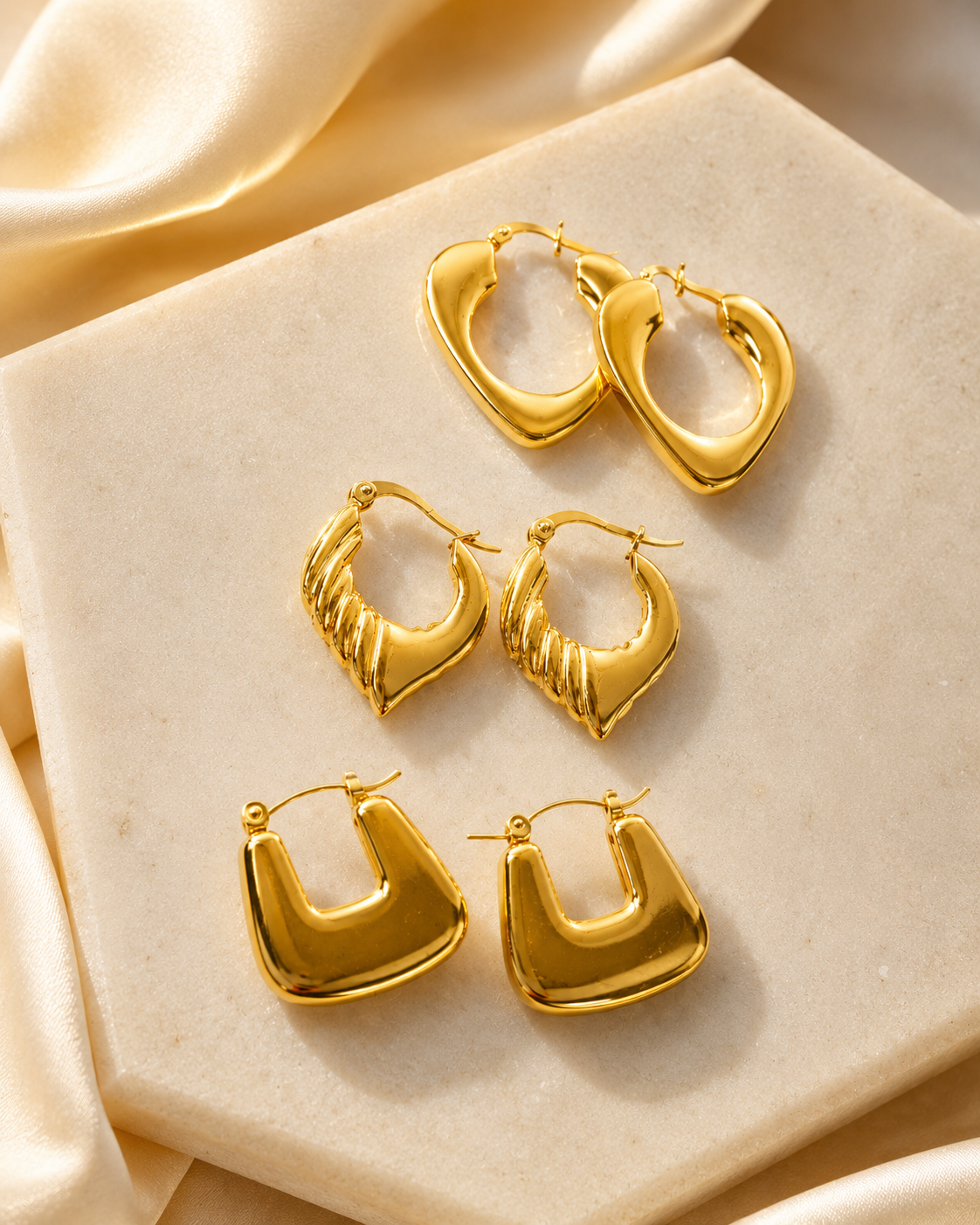 LUXURY GOLD EARRINGS SET – STAINLESS STEEL