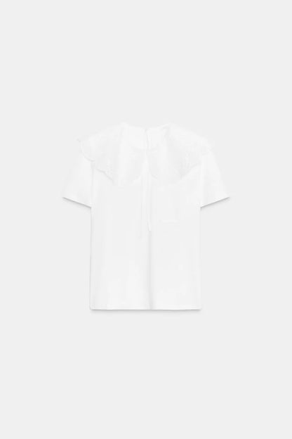 T-SHIRT COL CLAUDINE BRODÉ