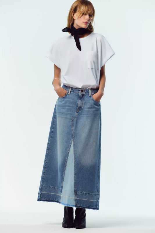 T-SHIRT À POCHE EN POPELINE