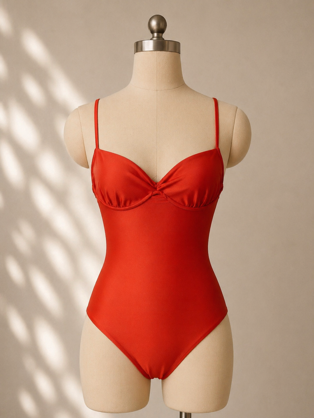 Orange Twist-Detail One-Piece Swimsuit, view 4 of 5