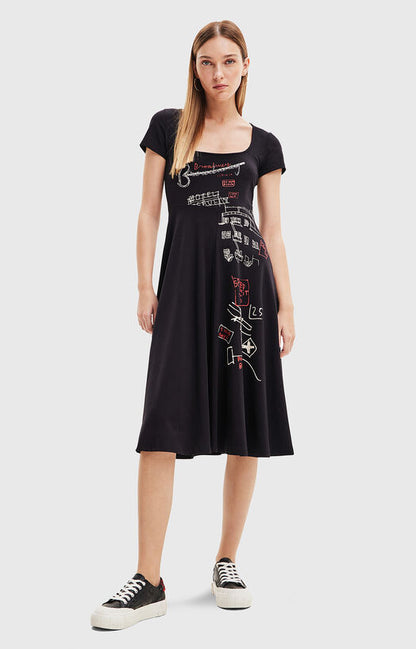 BLACK MIDI DRESS