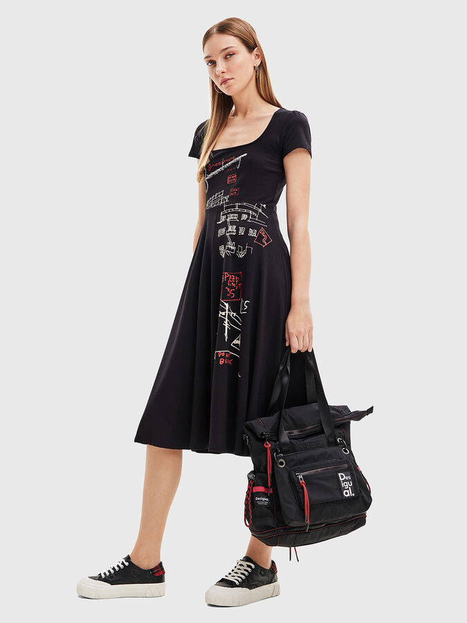 BLACK MIDI DRESS