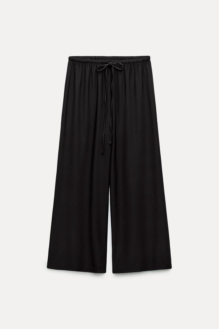 Pantalon large fluide noir confortable