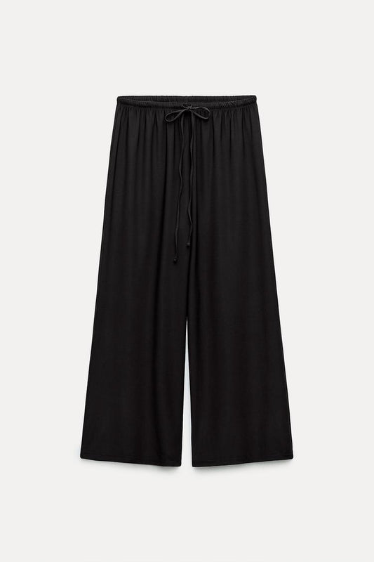 Pantalon large fluide noir confortable