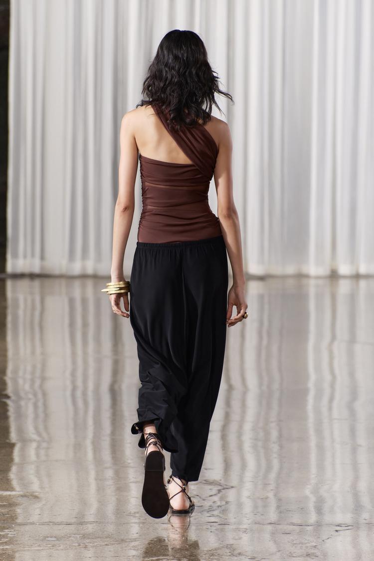 Pantalon large fluide noir confortable