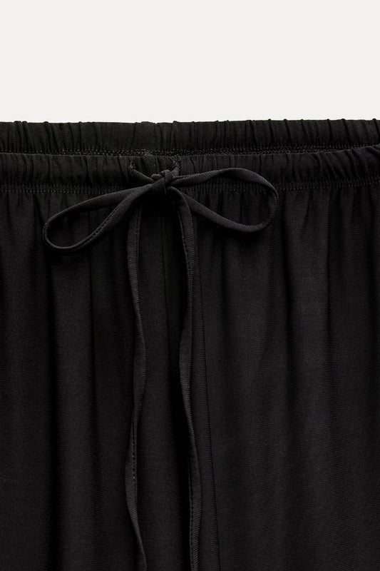 Pantalon large fluide noir confortable