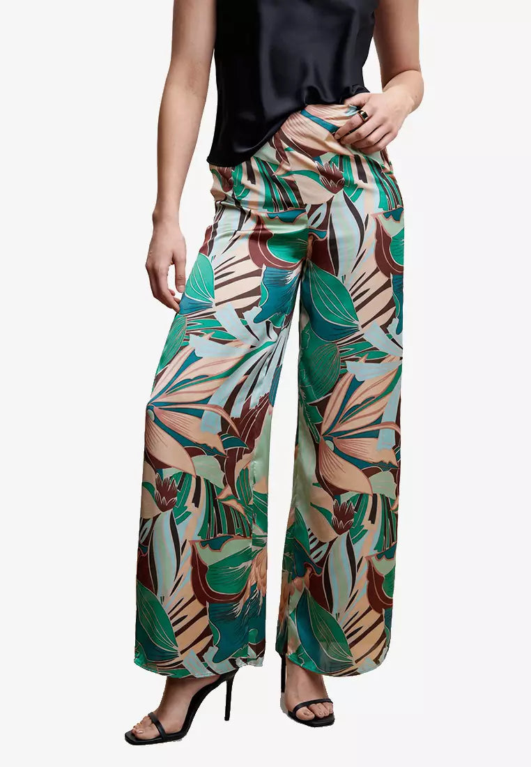 [X5] TROPICAL PRINT TROUSERS