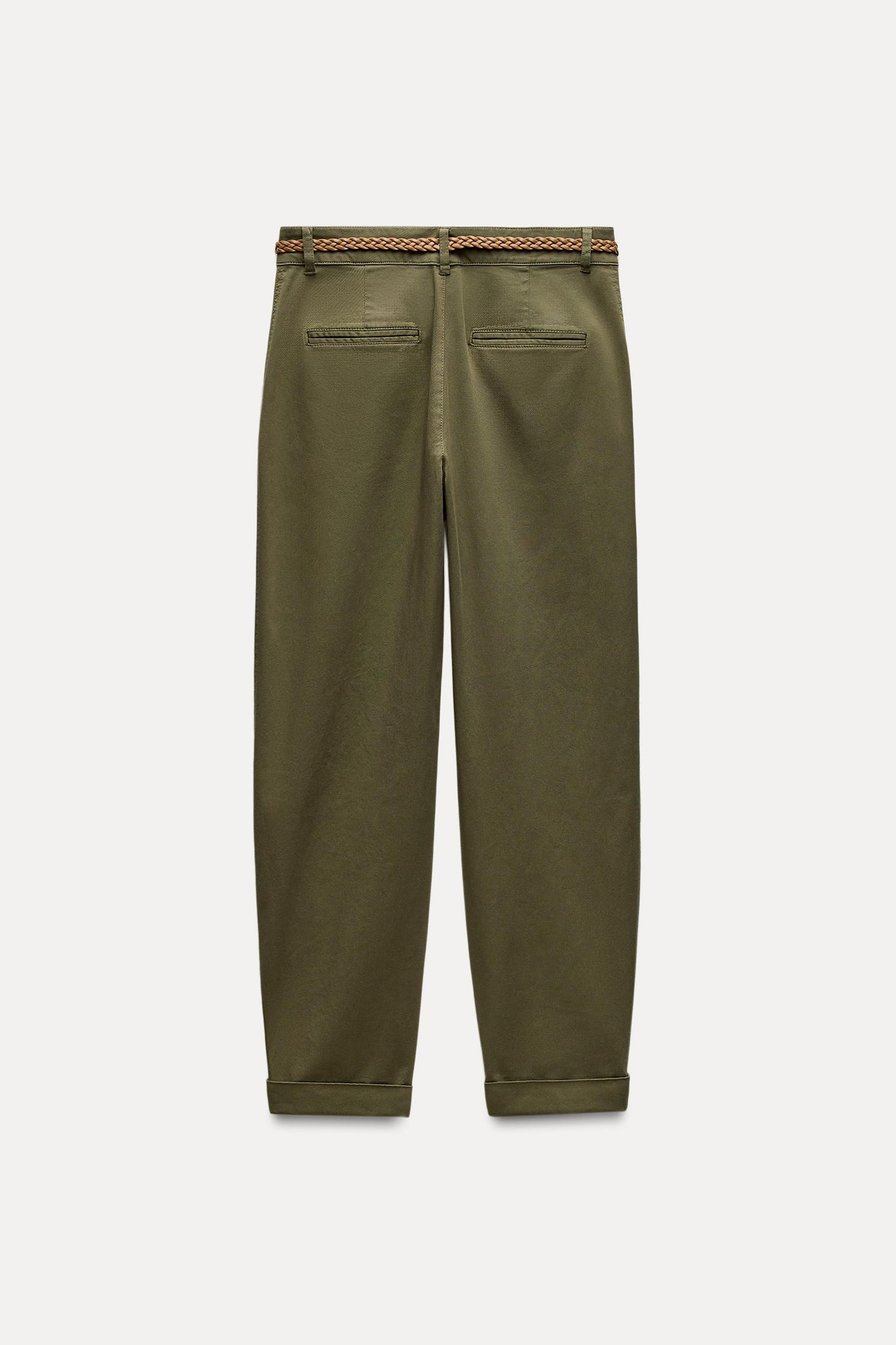 PANTALON KAKI STYLÉ AVEC CEINTURE MARRON
