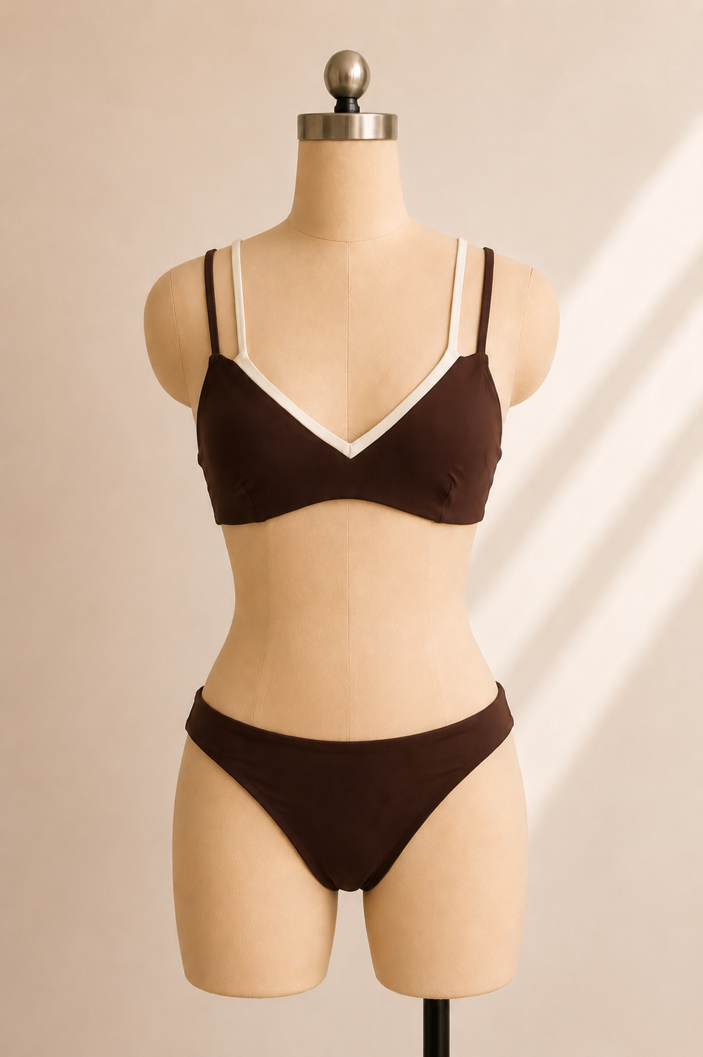 Two-Tone Brown Bikini Set, view 4 of 12