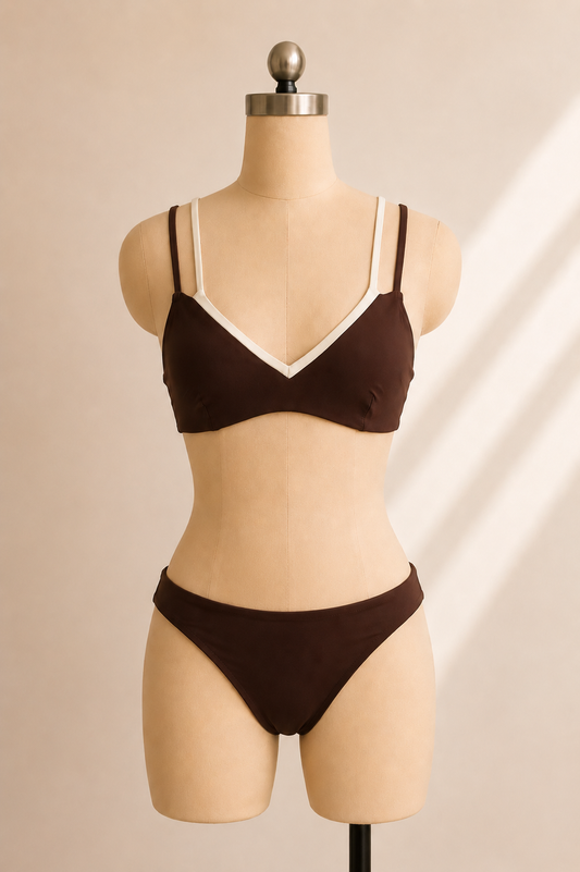 TWO TONE BROWN BIKINI