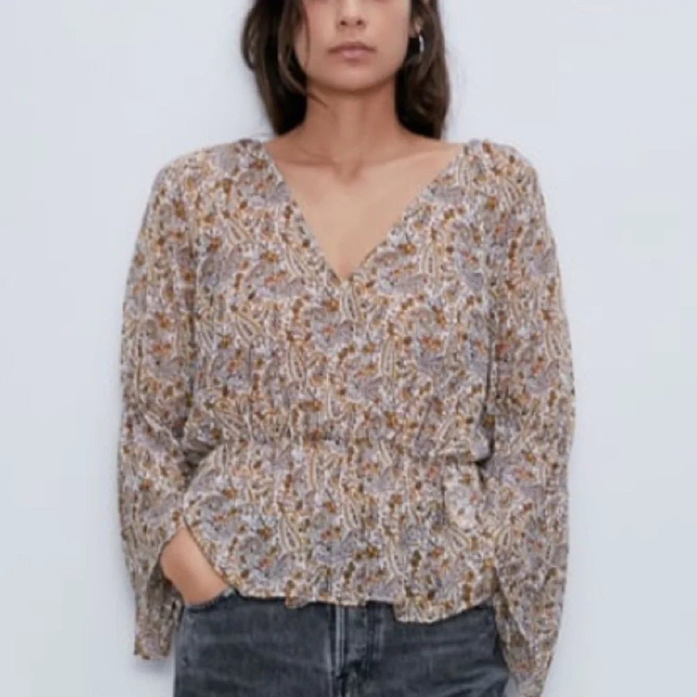 [A4] BLOUSE LONG SLEEVE FLORAL PASLEY