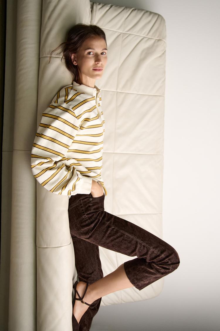 [X2] STRIPED PRINT POLO SHIRT