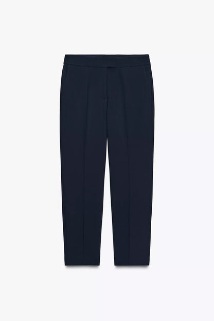 HIGH-WAIST SLIM TROUSERS