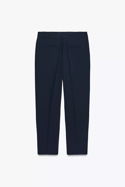 HIGH-WAIST SLIM TROUSERS