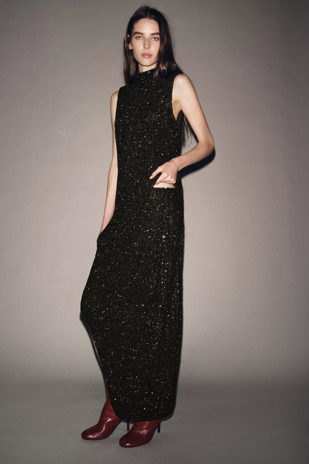 ASYMMETRIC SEQUIN SKIRT
