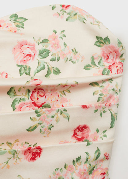 STRAPLESS FLORAL DRESS