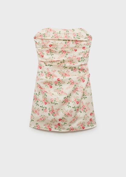 STRAPLESS FLORAL DRESS