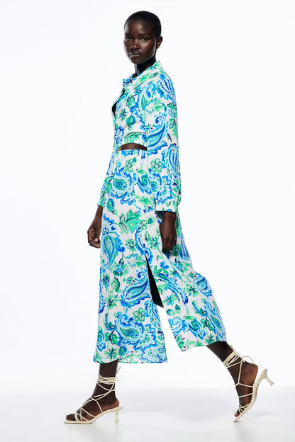 [A2] ZW Collection Cut Out Printed Dress