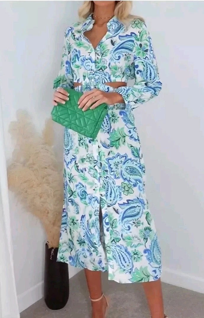 [A2] ZW Collection Cut Out Printed Dress