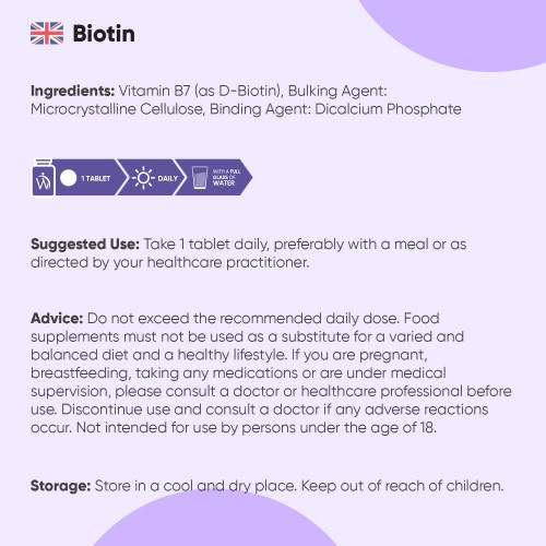 BIOTIN VITAMIN B7 TABLETS