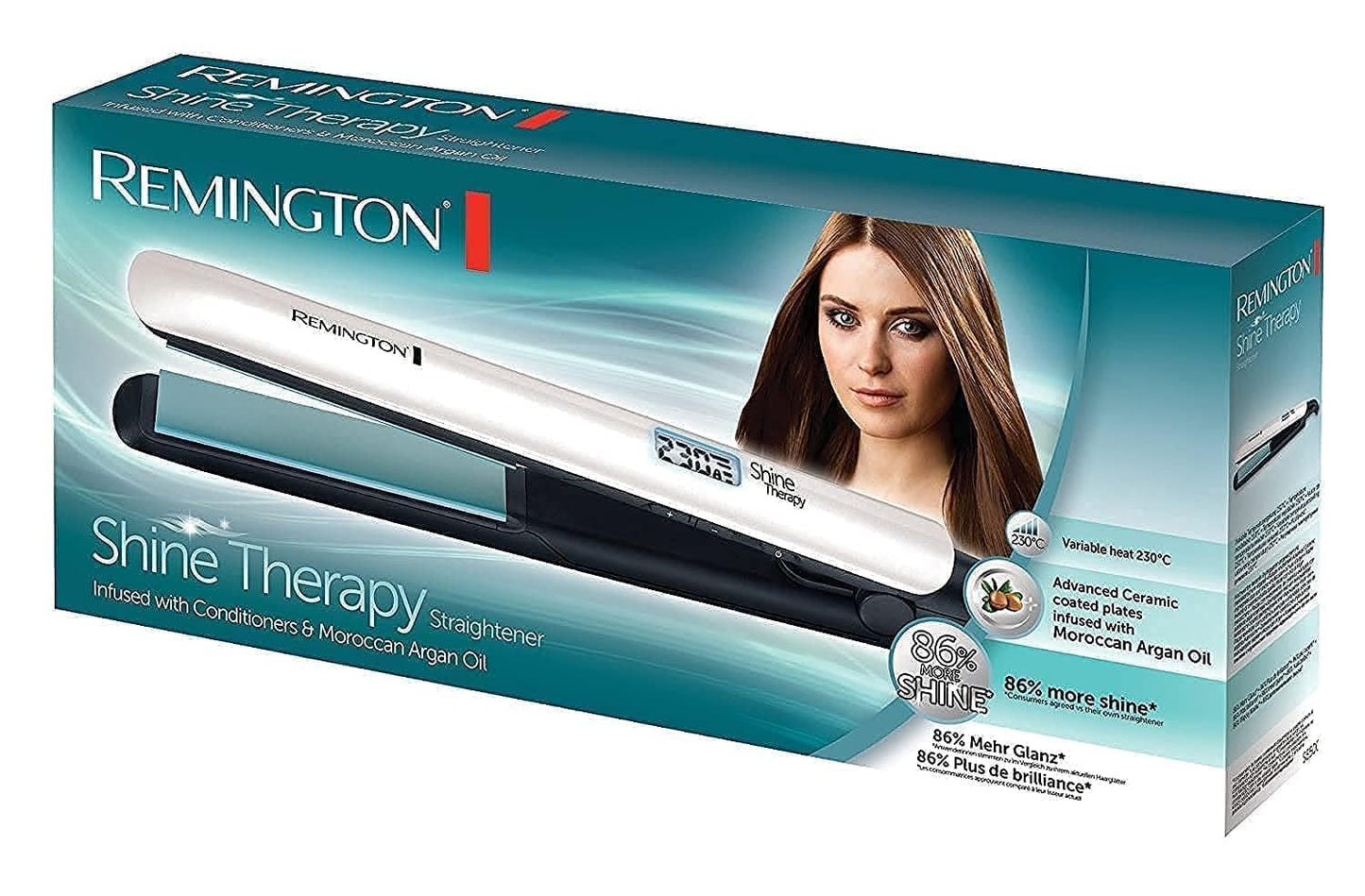 THERAPY ADVANCED CERAMIC HAIR STRAIGHTENERS WITH MORROCAN ARGAN OIL FOR IMPROVED SHINE