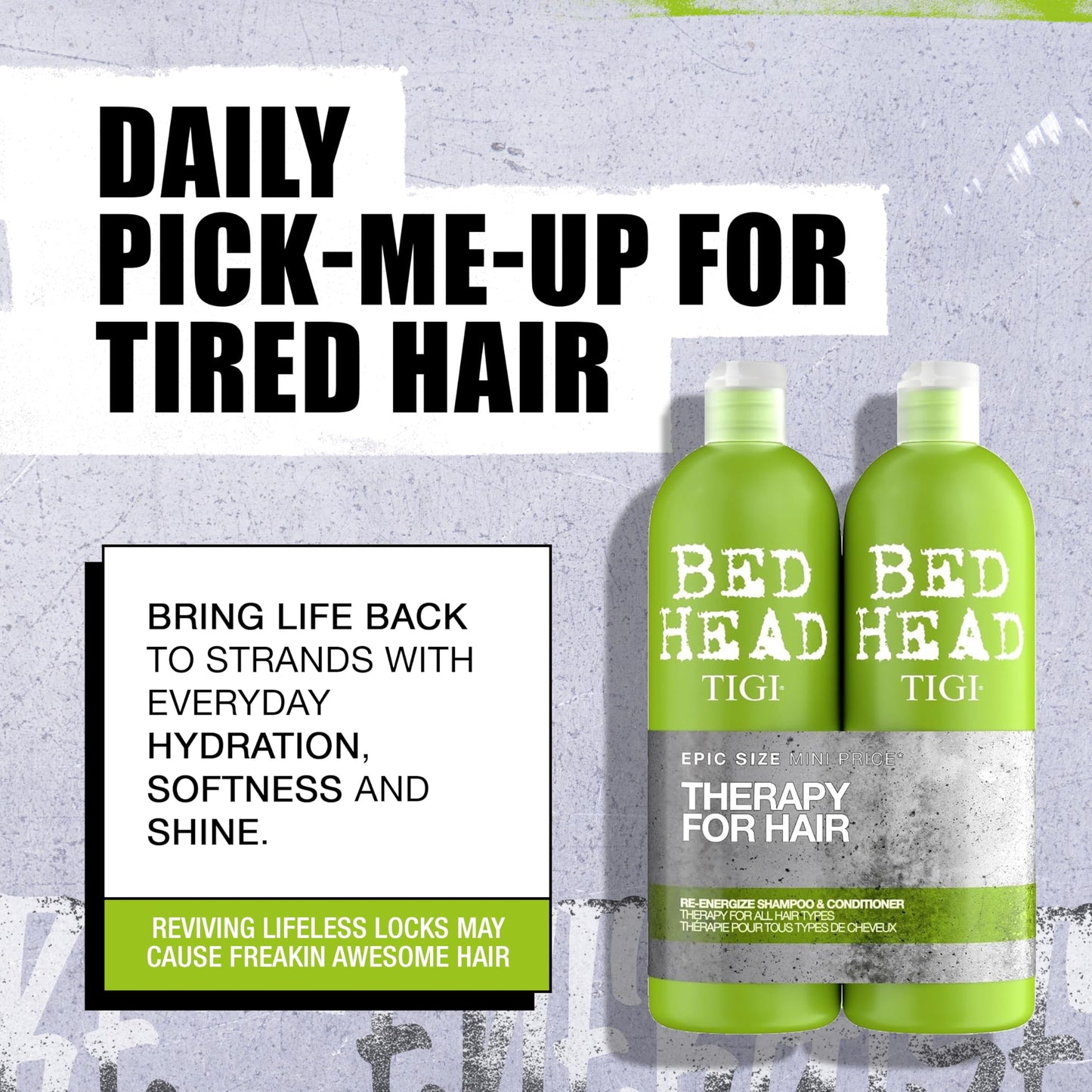 BED HEAD BY TIGI RE-ENERGIZE SHAMPOO & CONDITIONER SET