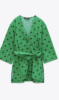 LINEN BLEND POLKA DOT TOP