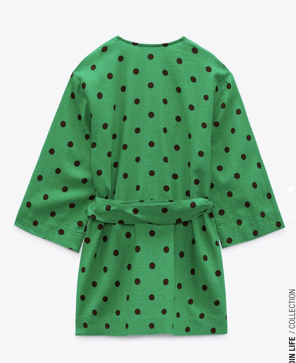 LINEN BLEND POLKA DOT TOP